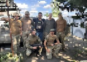 With soldiers from the special unit “Kondor” of the 1st Presidential Brigade of the National Guard of Ukraine. August 2023. 